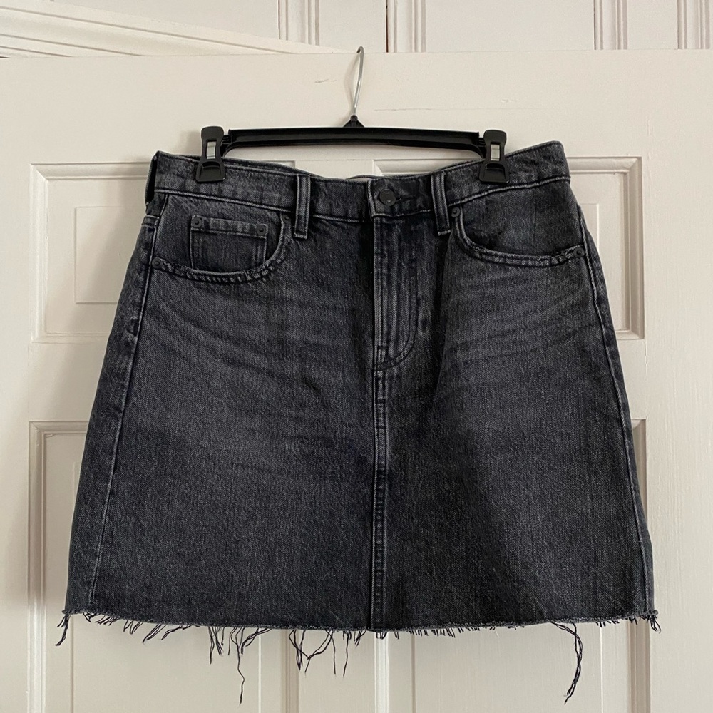 Everlane Black Denim Skirt
